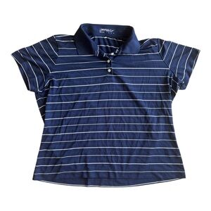 Nike Golf Dri-FIT Polo Shirt XXL Blue Striped Performance Mens Short Sleeve Top